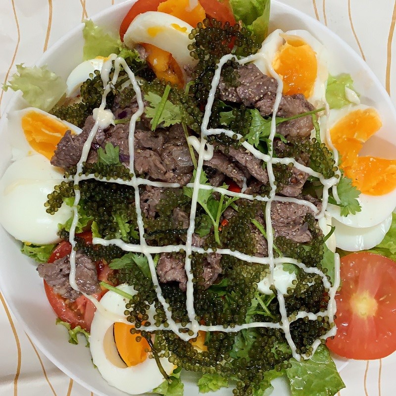 Cách làm salad rong nho thịt bò bổ dưỡng chỉ với 4 bước